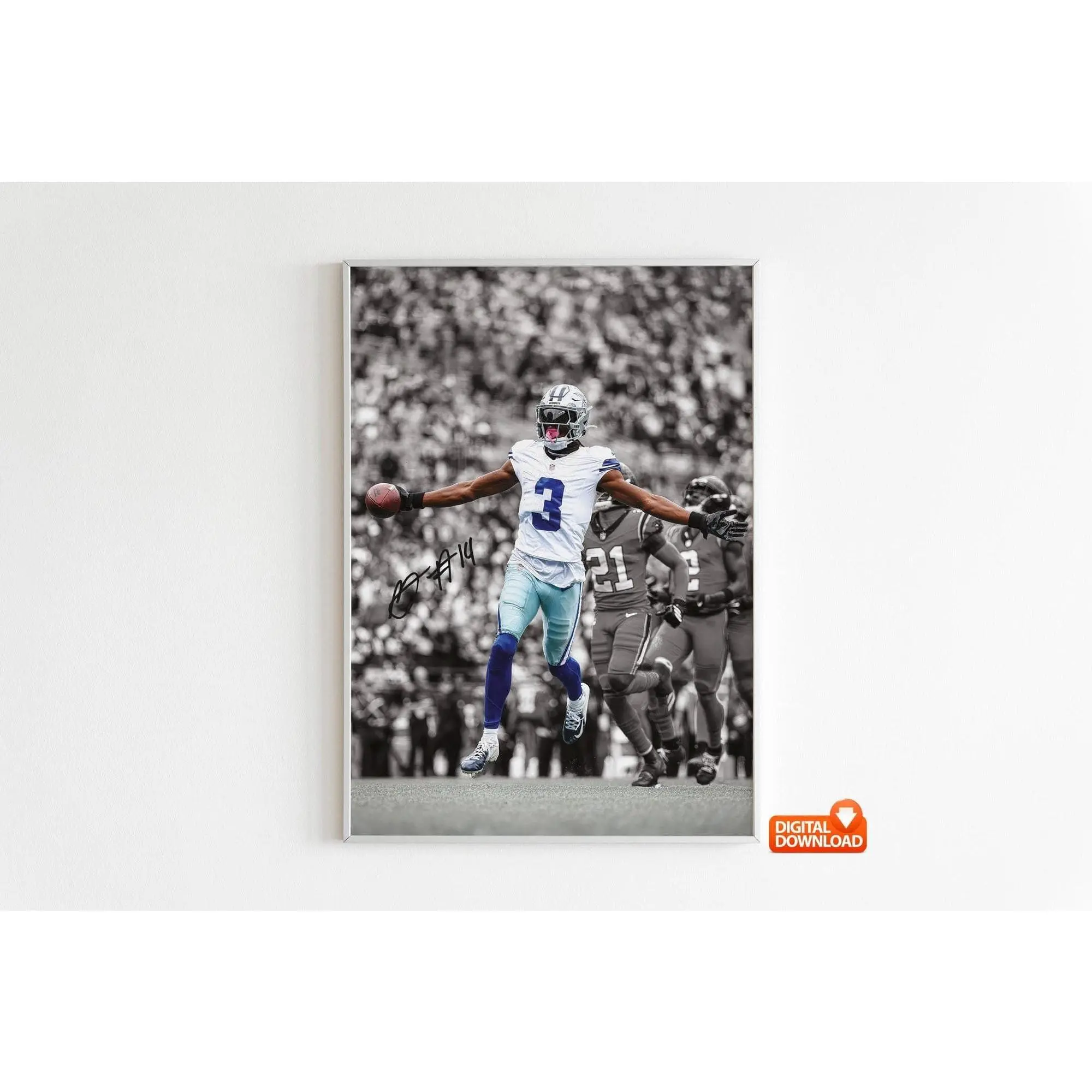 George Pickens Poster, Signed Football Poster( Unframed - Print Only )