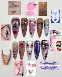 Surreal Faces – Handcrafted Art Nail Collection | Hyper-Real Eyes, Portraits & Statement Details