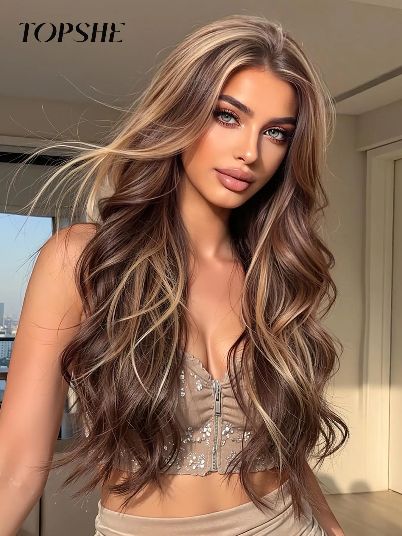 28 Inch Long Wavy Wigs for Women, Gorgeous Fluffy Wigs without Bangs, Synthetic Lace Front Wigs, Glueless Hd Wigs for Party, Daily Use, Synthetic Hair Wigs, Synthetic Fiber Wig, No Glue Wig