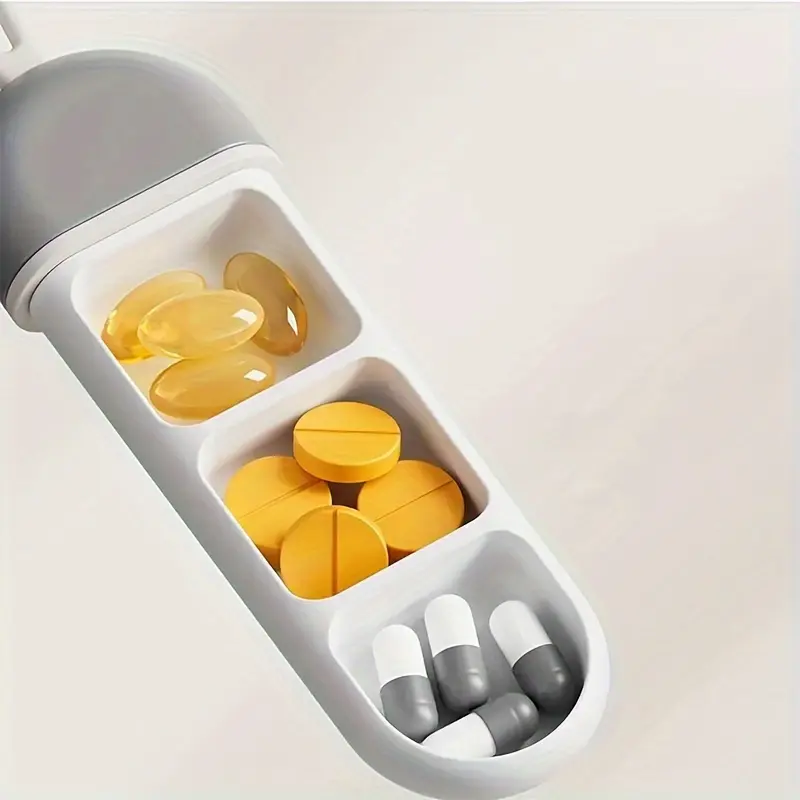 1pc Unit Mini Portable Small Pill Box, Carry-on Pill Box, Three Compartment Organizer Boxes, Travel Pill Drug Dispenser Boxes, Medicine Organizer