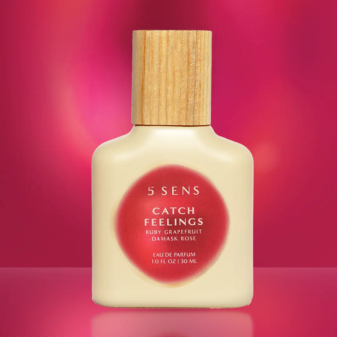 5 SENS Catch Feelings Eau de Parfum  (30mL & 10mL ) | Lychee Ruby Grapefruit Damask Rose | Romance Fragrance | Clean Vegan Perfume