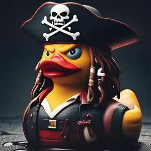 Pirate Duck Home Decor Figurine, Pirate Duck Statue Decoration, Bookshelf Ornament, Office Fireplace Display, Halloween Gift, 1pc