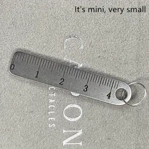 Mini Portable Metal Ruler, Thick Keychain, Durable Measurement Tool, Office School Supplies, Drawing Stationery, 1pc