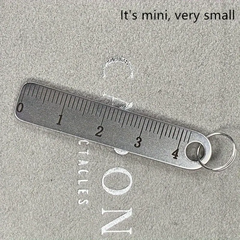 Mini Portable Metal Ruler, Thick Keychain, Durable Measurement Tool, Office School Supplies, Drawing Stationery, 1pc