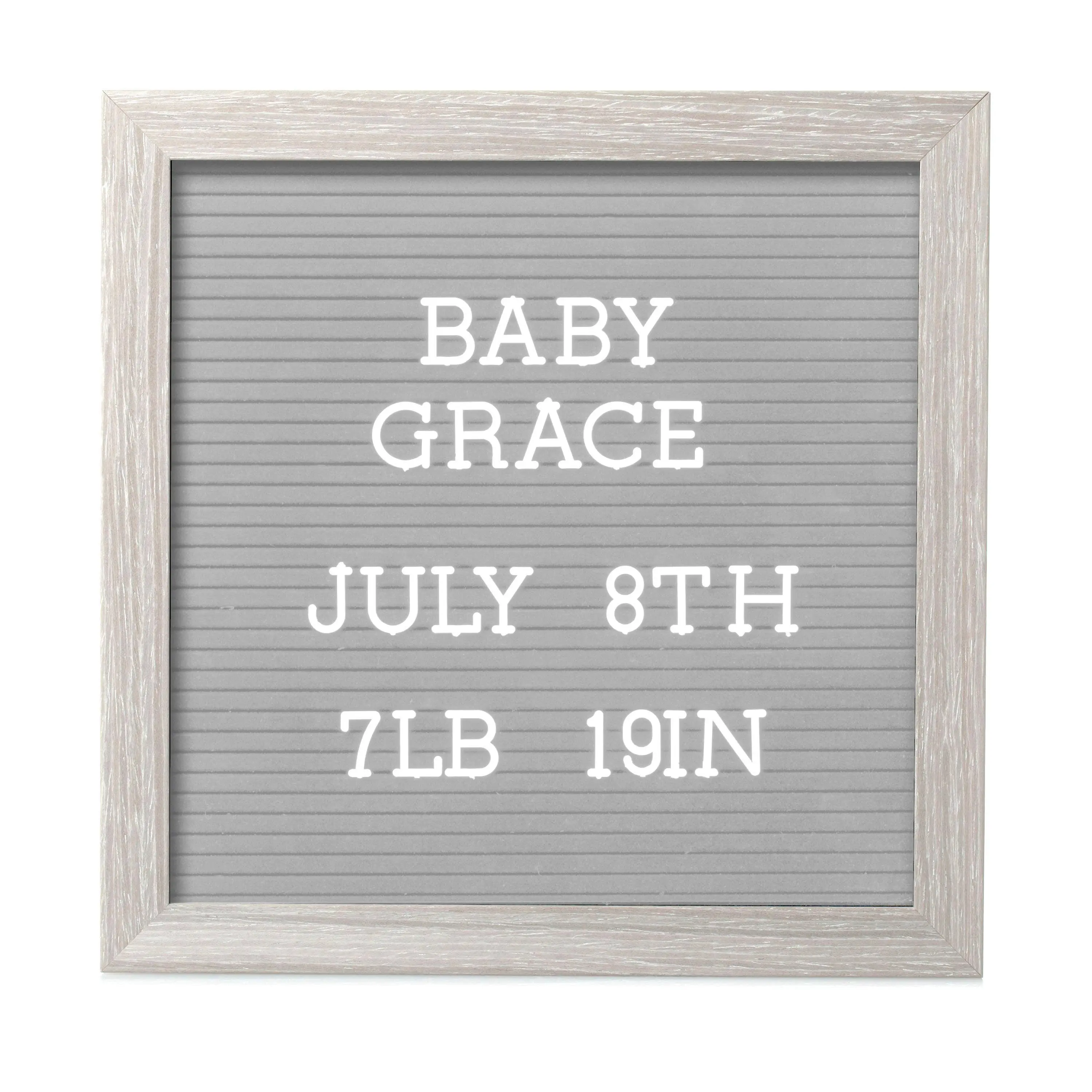 Rustic Wooden Letterboard Set with 188 Letters & Numbers: Light Gray