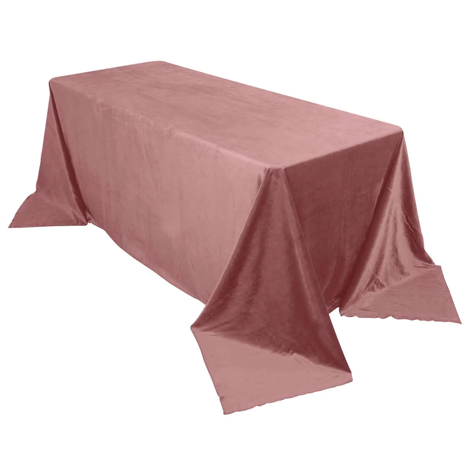 Premium Velvet Rectangle Tablecloth, 90-in x 132-in Dusty Rose - Reusable, Soft & Seamless Table Cover for Event, Dining, Home