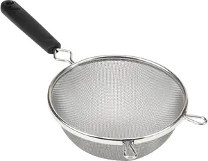 6-Inch Fine Mesh Strainer with Stainless Steel Frame – Durable Kitchen Sieve for Straining, Sifting, and Draining, Lightweight and Easy to Use