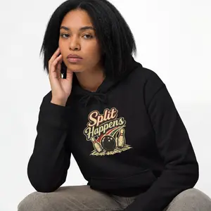 Split Happens Bowling Hoodie - Retro Bowling Ball and Pins Design