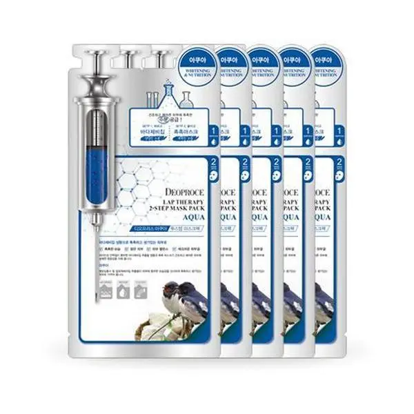 DEOPROCE Lab Therapy 2-Step Mask Pack Swallow's Nest Aqua 5 Sheets - Skincare for Skin Repair