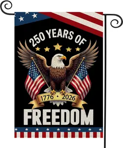 250 Years Anniversary Garden Flag,250th Anniversary USA Patriotic Banner Double-Sided with Eagle Design, 1776-2026 Commemorative, 12 x 18 Inch