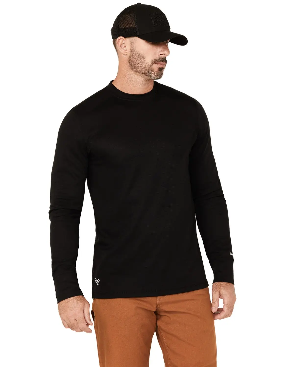 Hawx Men's Men'S Midweight Base Layer Long Sleeve Top - Hxfa24k68-Blk