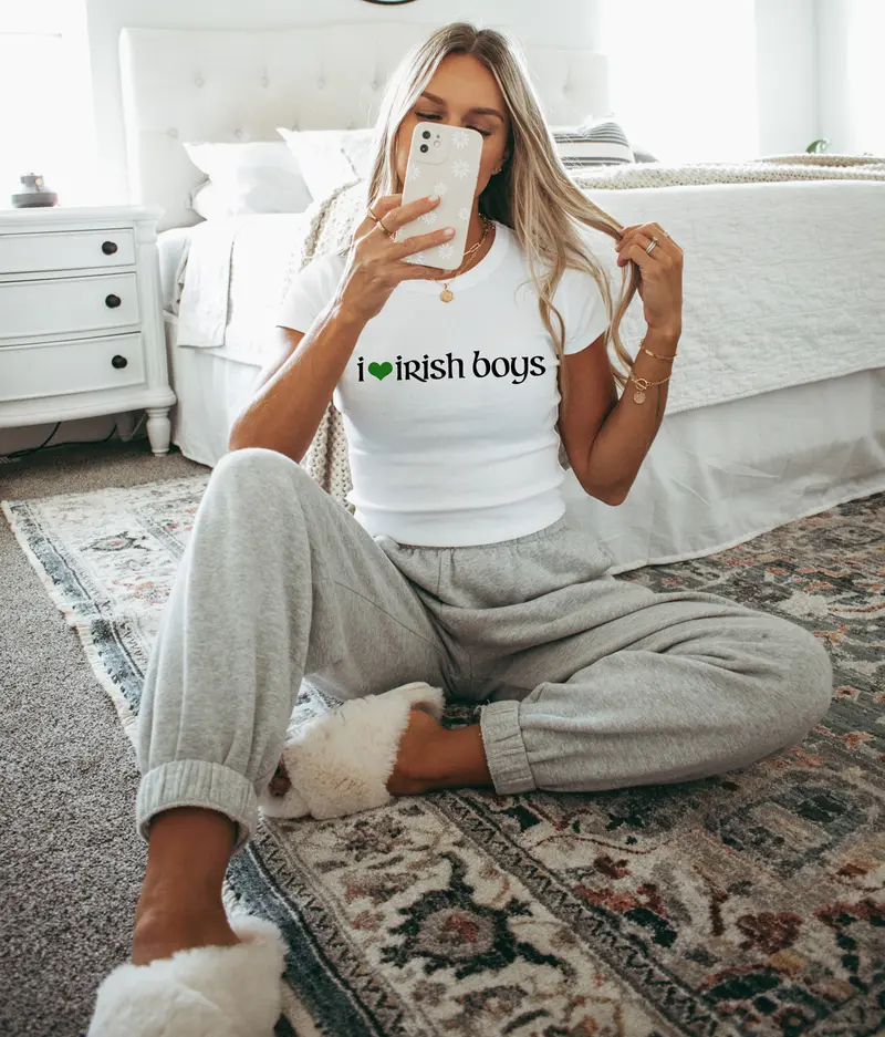 I Love Irish Boys St. Patrick's Day Womens Crop Top