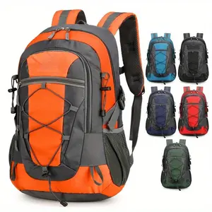Lightweight Multipurpose Hiking Backpack with Trekking Pole Attachment, Durable Nylon Travel and Mountaineering Bag with Adjustable Shoulder Straps, Multiple Compartments, and Mesh Side Pockets - Black, Hiking Accessories