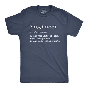 Mens Engineer Definition T Shirt Funny Sarcastic Science Tee Mens Funny T Shirts Cool Vintage Fashion T-Shirt Gift Classic Menswear Nerd Apparel for Men Funny Office Short Sleeve Novelty Tees for Guys Black