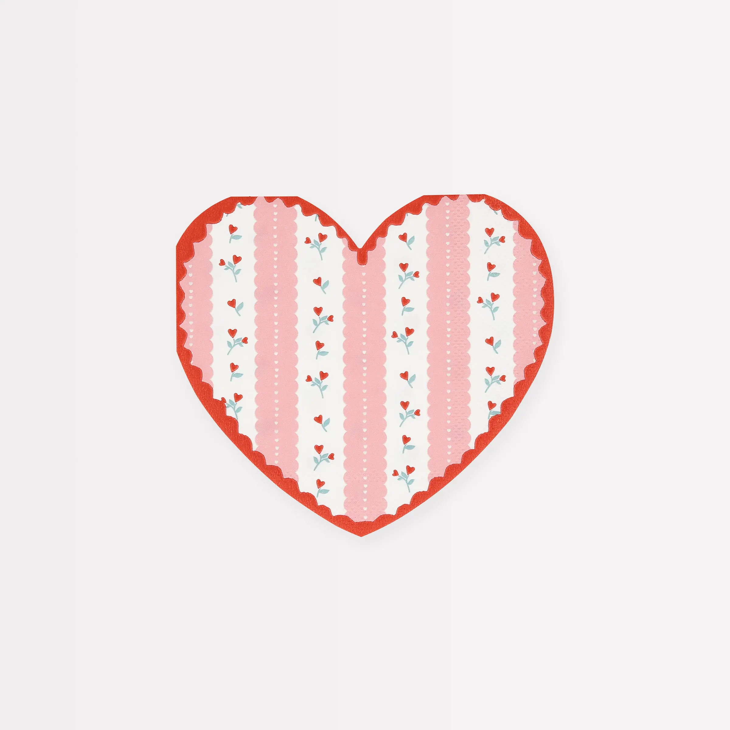 Vintage Rose Heart Napkins (x 16)