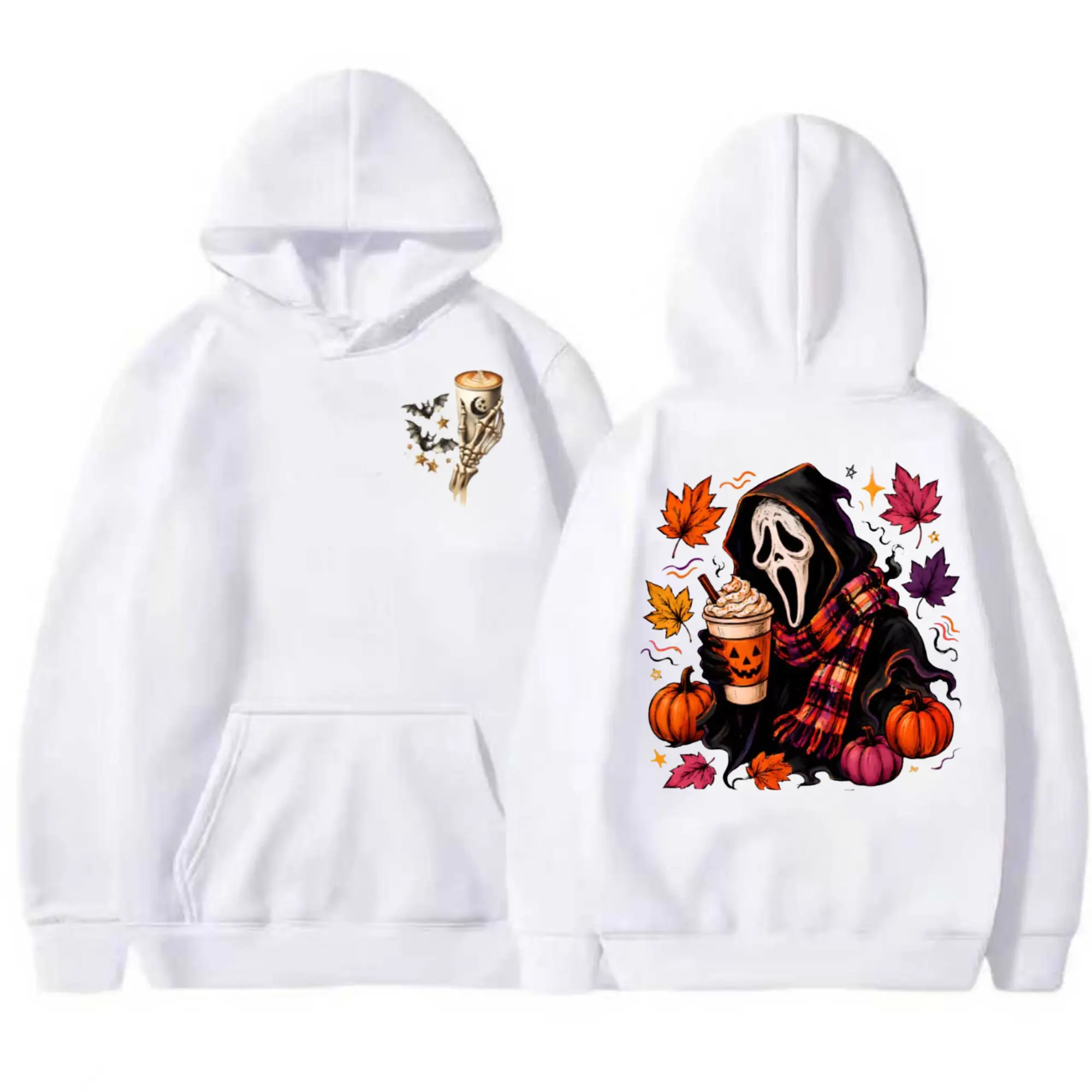 Spooky Ghost Coffee Shirt, Halloween Pumpkin Spice T-Shirt Hoodie Sweatshirt, Fall Horror Graphic Tee, Autumn Coffee Lover Gift, Spooky Season Unisex Apparel