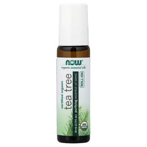 NOW Foods Organic Essential Oils, Tea Tree Roll-On, 1/3 fl oz (10 ml)
