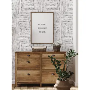 Geometric Watercolor Lines Peel and Stick Wallpaper