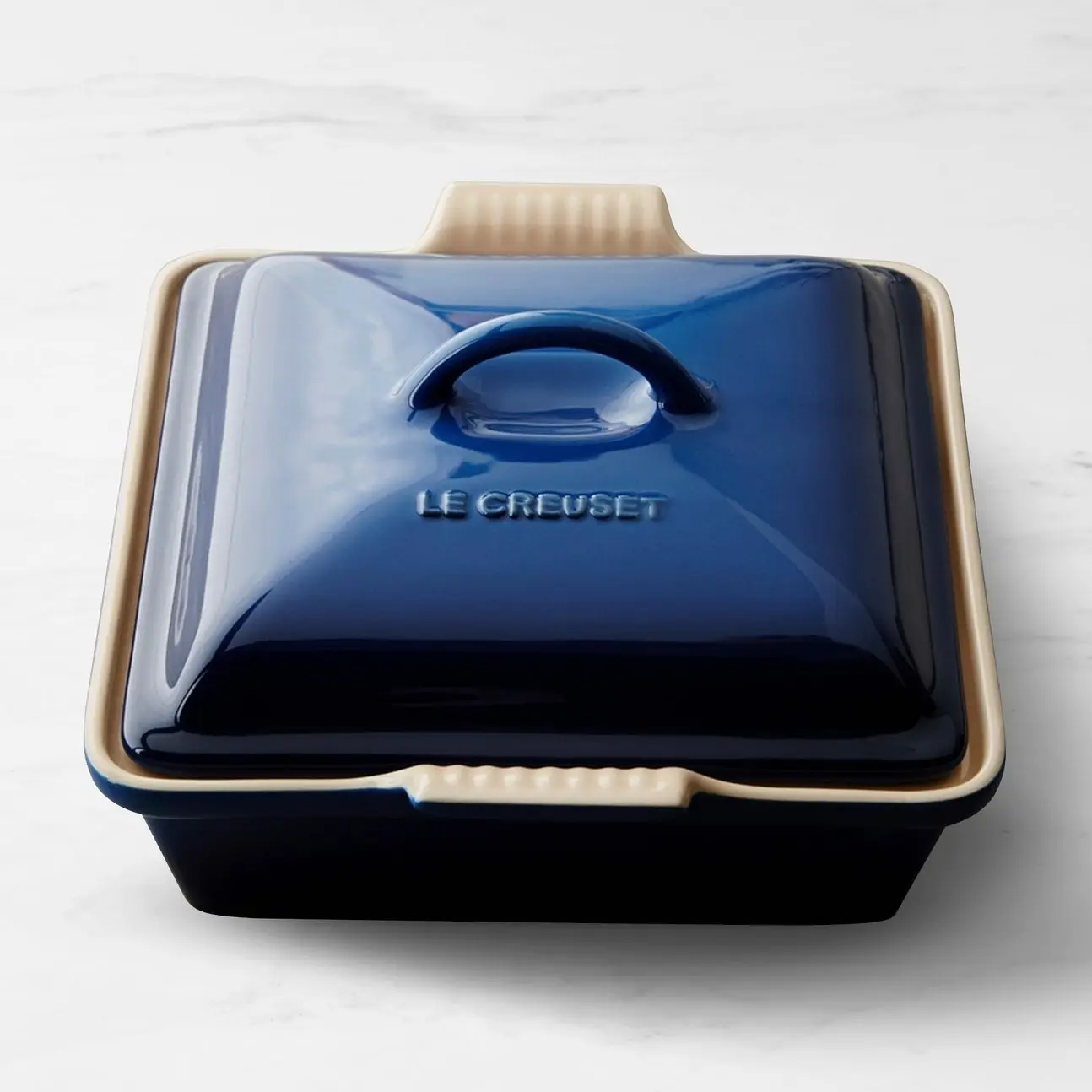 Le Creuset Heritage Stoneware Shallow Square Covered Baker, 2-Qt.