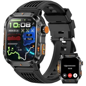 GPS smartwatch with 2.01-inch high-definition screen, Titanium Alloy, wireless, answering and making calls, fitness tracker, 100+ sports modes, smart watch, IP68 waterproof, flashlight, weather alarm, calendar, Electronic sport watch