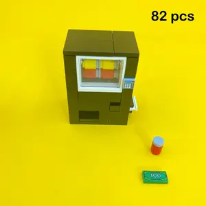 Miniature Vending Machine Blocks Toy, 82pcs/set DIY Self-service Beverage Machine, Creative Building Blocks for Teenager