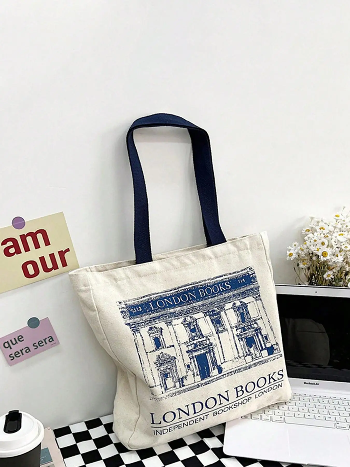 Women's Fashion Letter Print Design Tote Bag, Large Capacity Shopping Bag for Travel, Casual All-match Commuter Bag for Work & Daily Used