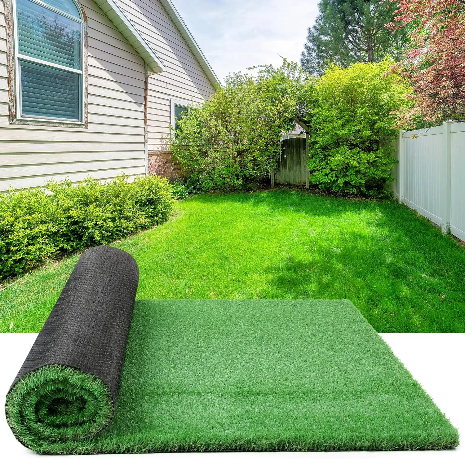 Rengue Artificial Turf 7x15FT Turf Grass with Drainage Holes Realistic Synthetic Fake Grass Lawn Indoor Outdoor Landscape for Garden, Backyard, Patio,