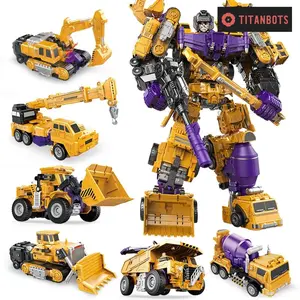 6-in-1 Transforming Robot Action Figure - GT Truck Excavator Crane - Perfect Gift for Adults