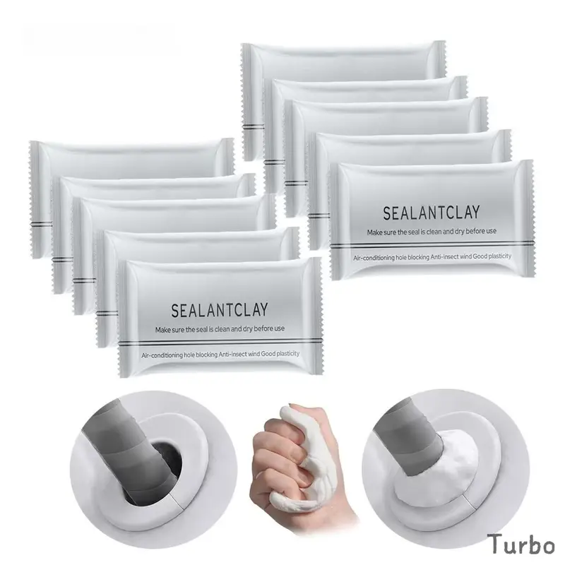 30g Waterproof Adhesive Sealant Mastic, 10 Bags Pipe Repair Putty for Wall Hole Filling, Drain & Air Conditioning Connection Sealing, Odor Blocking Wall Repair Mud
