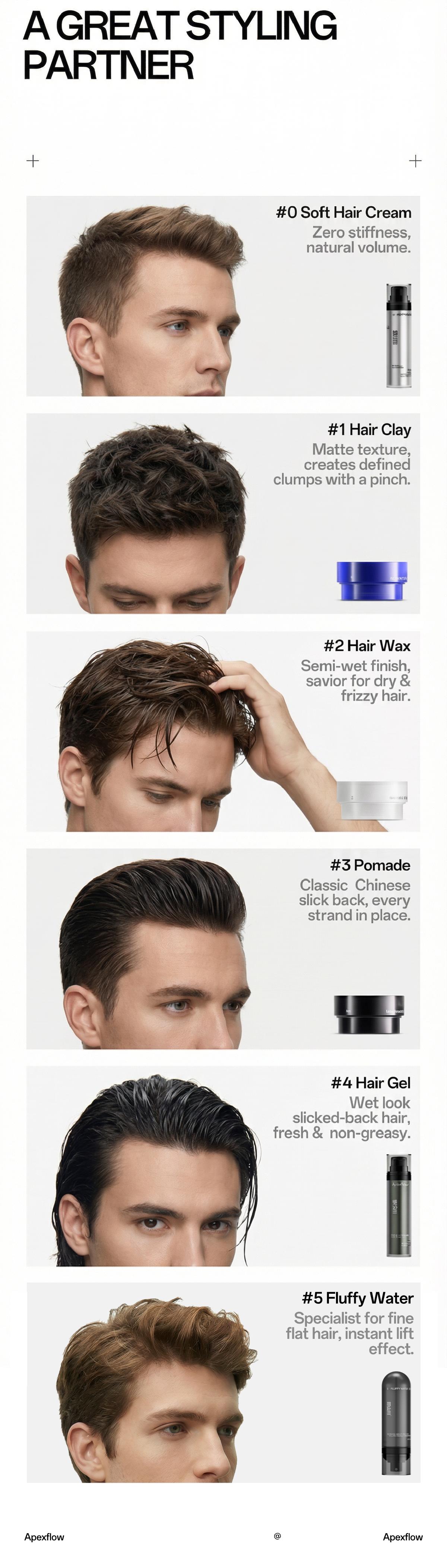 ApexFlow Texture Hair Clay-Premium Men’s Hair Styling Clay for a Super High Hold, Matte Finish – Clay & Wax Hybrid, Ideal Texture Product for Straight, Wavy and Thick Hair Types – Travel Size