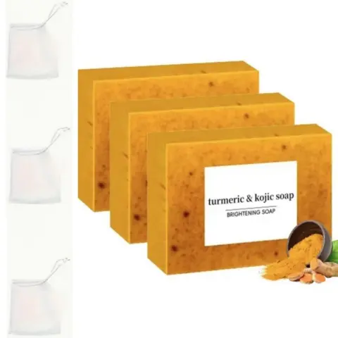 GALHJCZ Lemon Turmeric Foaming Cleanser Soap Bar - Gentle Moisturizing Face & Body Wash, Easy-to-Use 3-Year Shelf Life Exfoliating Daily Cleanser for All Skin Types to Restore Radiance