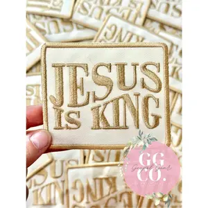 Jesus Is King Patch, Christian Hat Patch, Embroidered Patch, Trucker Hat Patch, Iron On, Trendy Hat Patch, Jesus Patch.