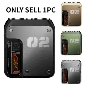 Mechanical shaver body alloy holographic energy display 3D dual ring blade red IPX7 portable tactical Rechargeable shaver can be washed all over the body, essential for winter, seasonal gift, Christmas gift Waterproof Shaver