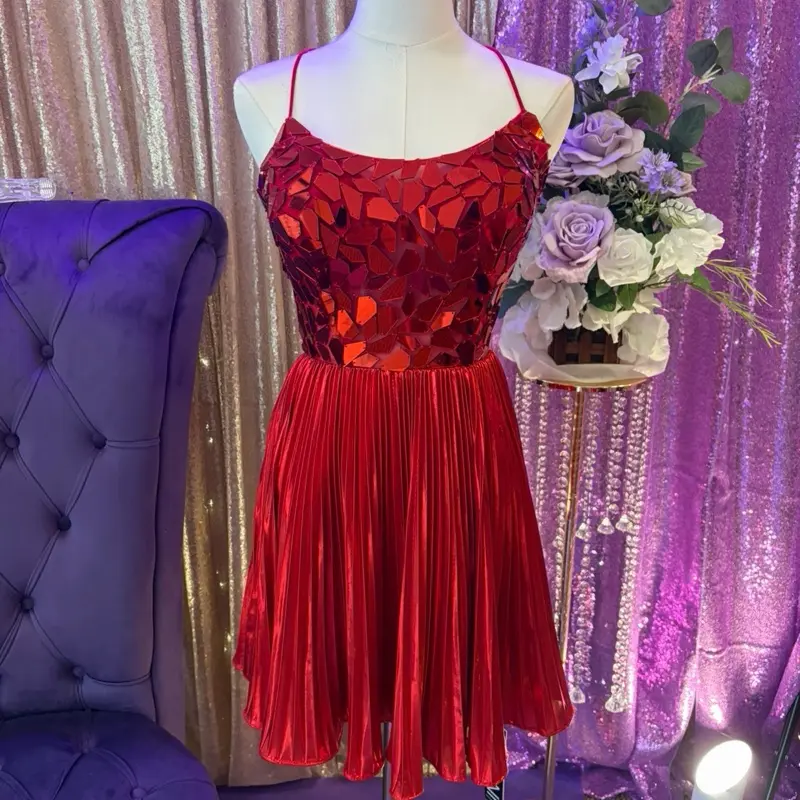 Jovani Red Homecoming Dress for Teen Girls, Formal Short-Length Evening Gown with Flowy Silhouette