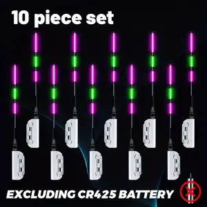 10pcs Fishing Bite Indicator, Fishing Rod Light, Suitable for Shore Fishing and Long Casting, Soft Light Protection, High Visibility(Excluding battery)