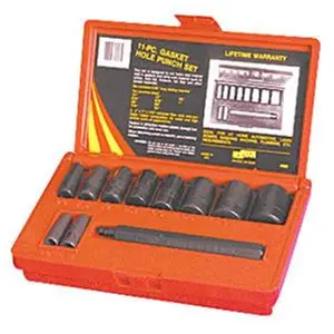 212 MAIN 11-Piece Gasket Punch Set, Tools with Long Mandrel & 10 Sizes for Gasket Cutting