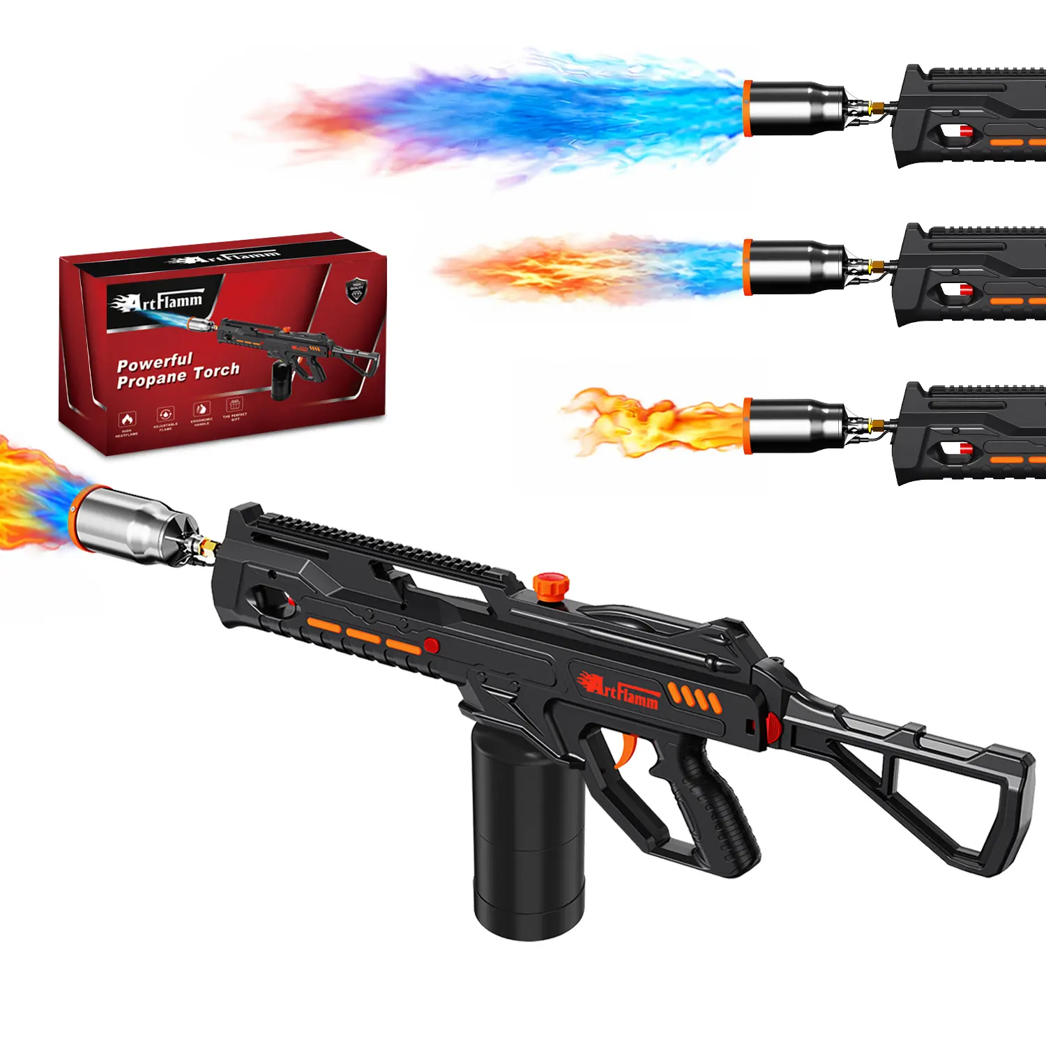 ARTFLAMM 36.8" Extra Long Propane Torch with Turbo-boost, Powerful Blow Torch for Weed Removal, BBQ, Fire Starting & Steak Searing (Tank Not Included)