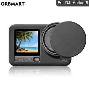 Silicone Case for DJI Osmo Action 6 + Tempered Glass Screen Protector Lens Cover + Carrying Bag - Full Protective Accessories