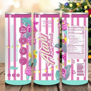 [NO STRAW]Candy Alani 20 oz Skinny Tumbler, Energy Drink Alani Nu Tumbler Cup, Christmas Funny Gift For Soda Lover, Christmas Holiday Gift For Her Gift For Him