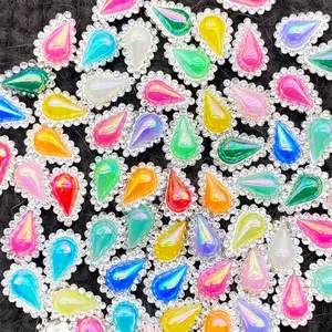 One Pack of 40 Mixed Color Water Drop Hand Sewn Rhinestones DIY Clothing Accessories Decorations Shoe Hat Bag Supplies