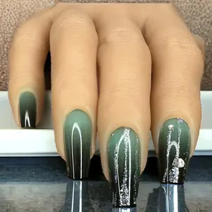 Emerald | long coffin shape press-on nail