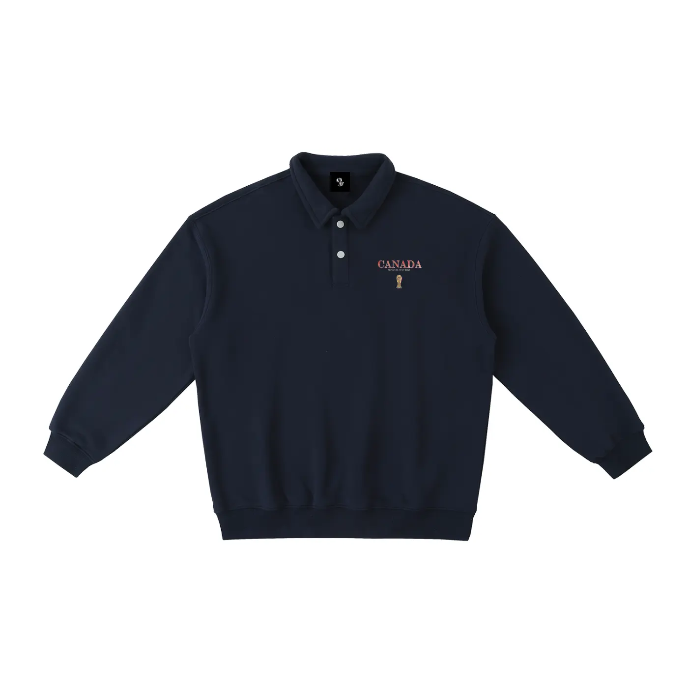 Vintage Canada Heavyweight Polo-Collar Sweatshirt