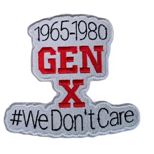 GenX #We don't care Iron On Embroidered Applique Patch