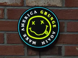 Nirvana Neon Sign | Kurt Cobain Nirvana with smiley face logo | Grunge Music light-up sign | Make America Great Again | MAGA LED sign