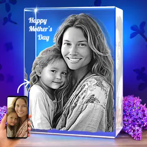 Crystal Photo Christmas Customized Gifts for - Women, Mom, Her, Girlfriend Him, Boyfriend, Dad, Birthday, Anniversary, 3D Customized Couples Gifts