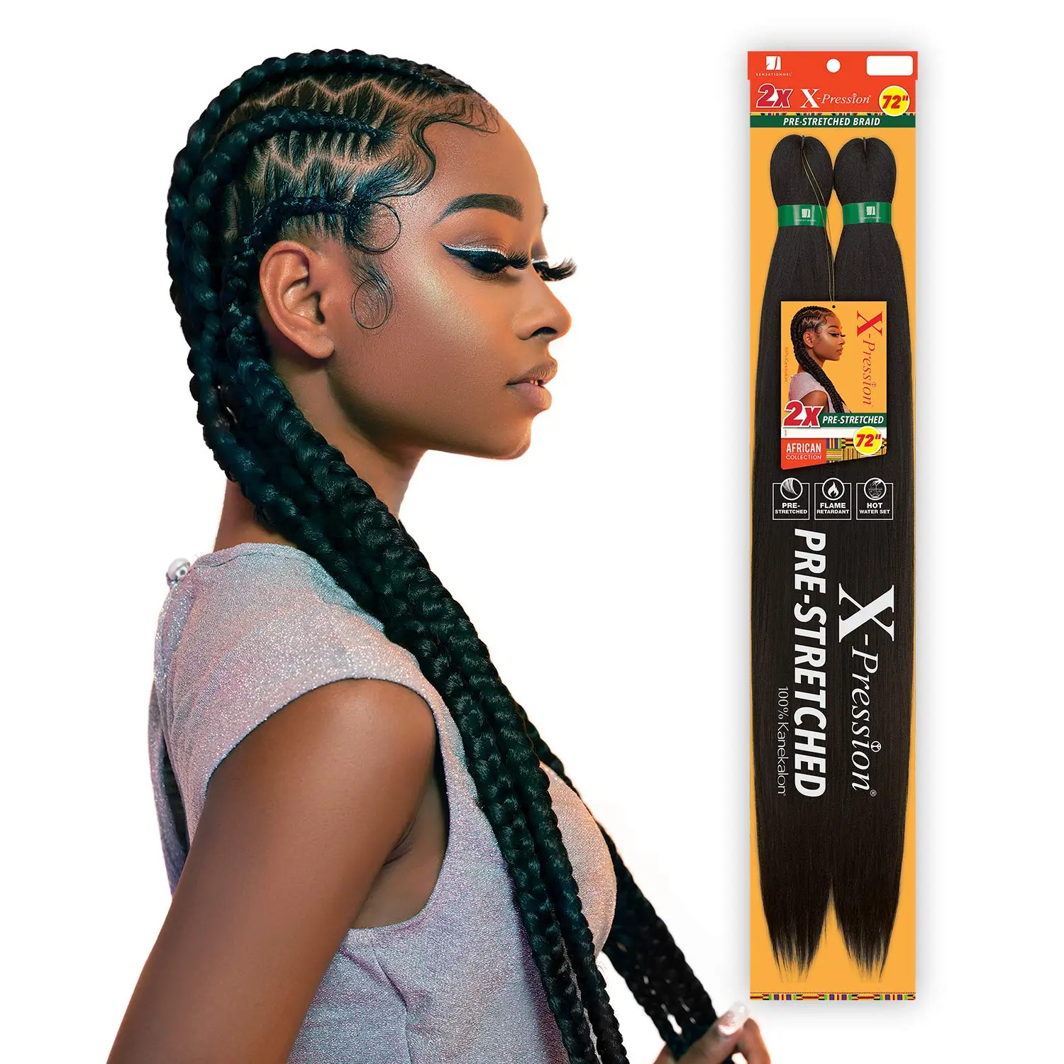 [LIMITED TIME DEAL], 1-pack Braids XPRESSION 3X Pre-Stretched Braid 58"