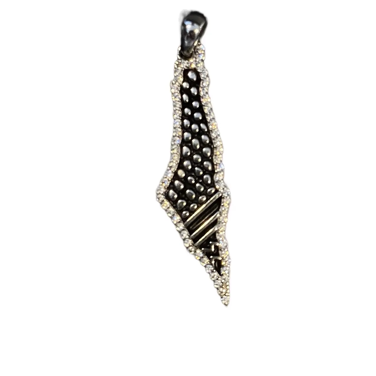 Sterling silver Palestinian pendant black/white