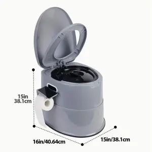 High and Spacious Extra Large Portable Travel Toilet - Covered Hygienic Camping Toilet Suitable for Cars, Hiking, Beaches, and Outdoor Adventures
