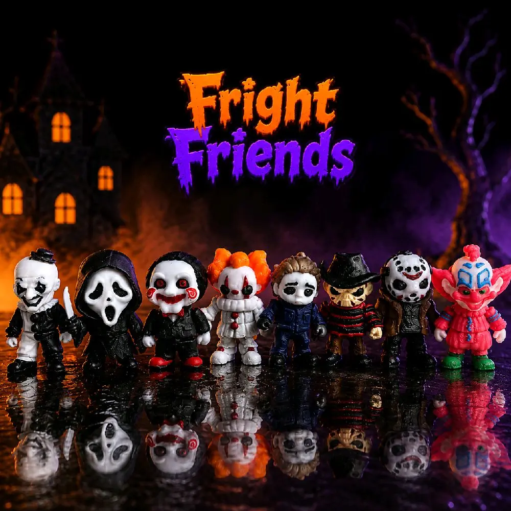 Mini Fright Friends Halloween Flexi Figure Set | 3D Printed Mini Monsters | Halloween Goodie Bags, Birthday Favors, Party Gifts