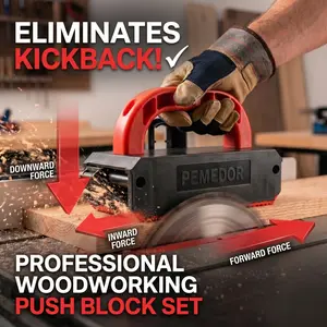 Adjustable Safety Push Block for Table Saw Band Saw Router Table 3D Ergonomic Anti Slip Push Stick Easy Assembly for Woodworking DIY